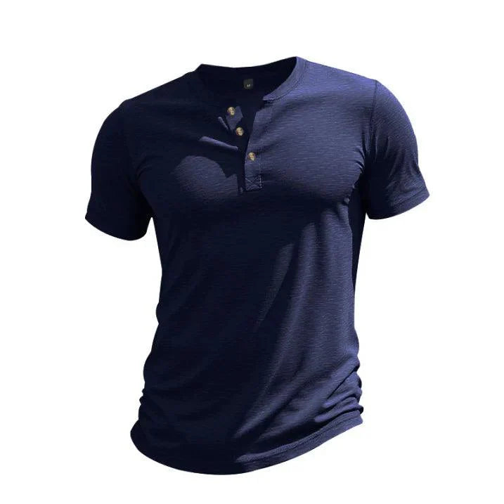Joshua | Men's Short Sleeve Henley Shirt with Button Placket