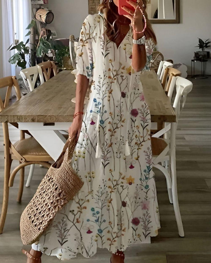 Nancy | Women's Linen Floral Embroidered Shirt