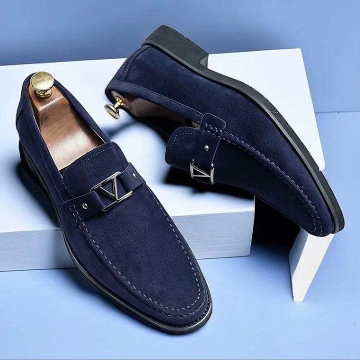 Matthew | Men’s Formal Slip-On Loafers with Triangle Metal Bit