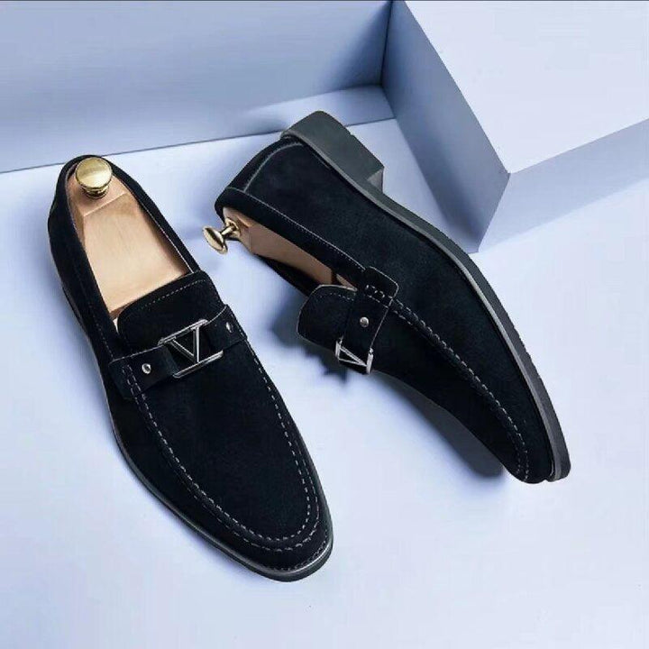 Matthew | Men’s Formal Slip-On Loafers with Triangle Metal Bit