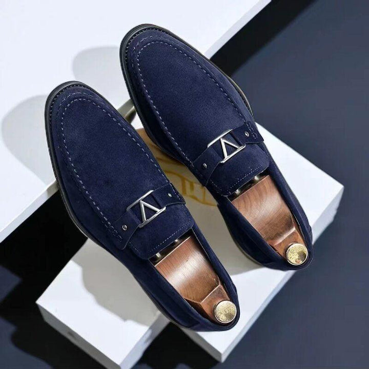 Matthew | Men’s Formal Slip-On Loafers with Triangle Metal Bit