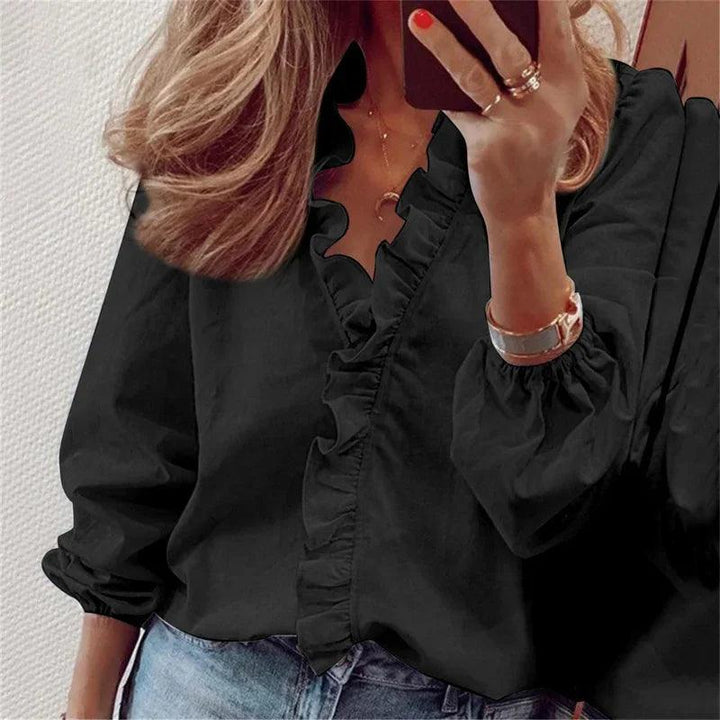 Lexi | Women's Short Sleeve Linen V-Neck Blouse