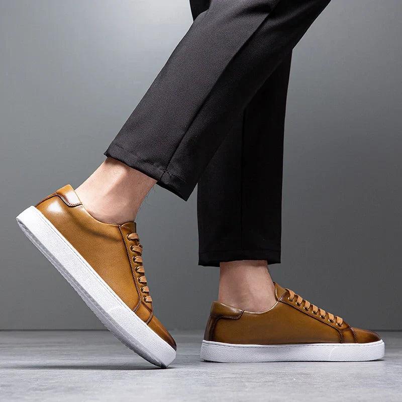 Edward | Formal Leather Men's Trainers with Lace-Up Design