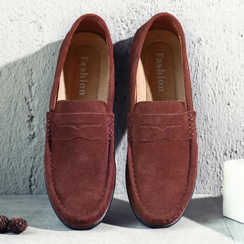 Torin | Men’s Classic Spring Suede Loafers with Penny Strap
