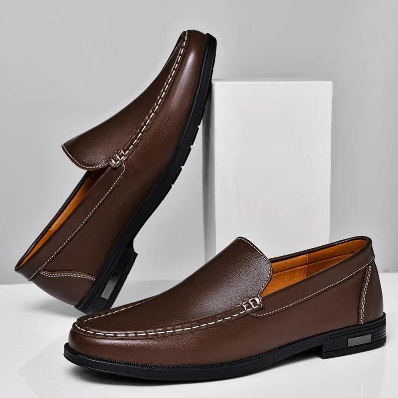 Sebastian | Men’s Classic Leather Loafers with Moc Toe