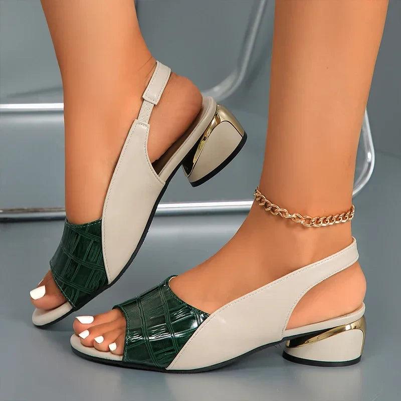 Melanie | Women's Closed Toe Sandals | Wedding Shoes with Low Block Heel