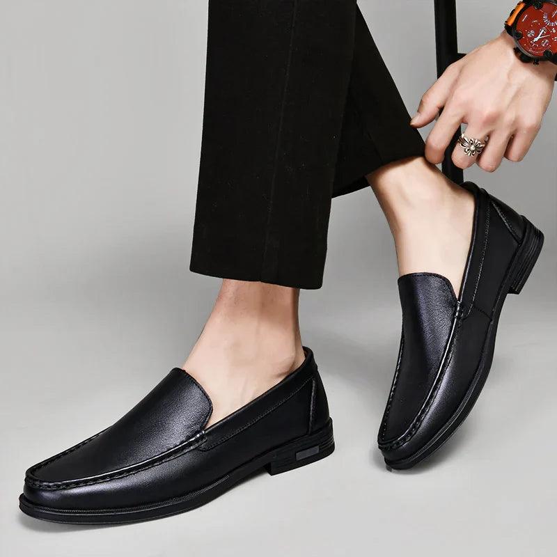Sebastian | Men’s Classic Leather Loafers with Moc Toe