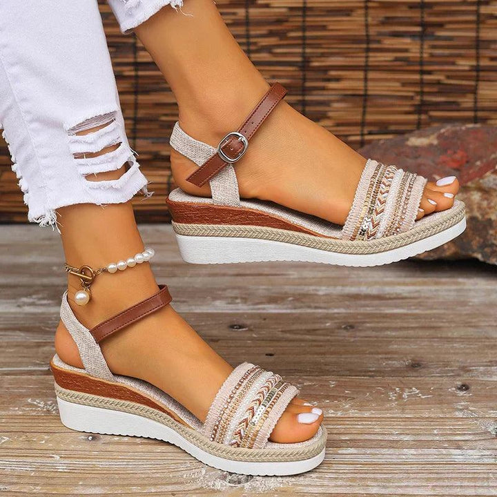 Barbara | Women's Sparkly Platform Wedge Sandals