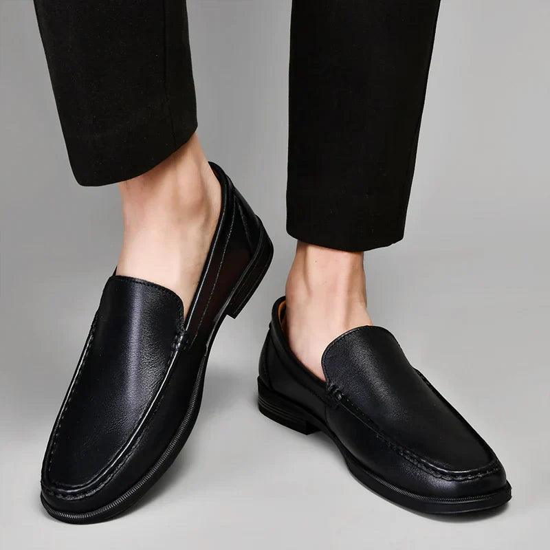 Sebastian | Men’s Classic Leather Loafers with Moc Toe