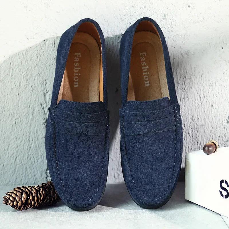 Torin | Men’s Classic Spring Suede Loafers with Penny Strap