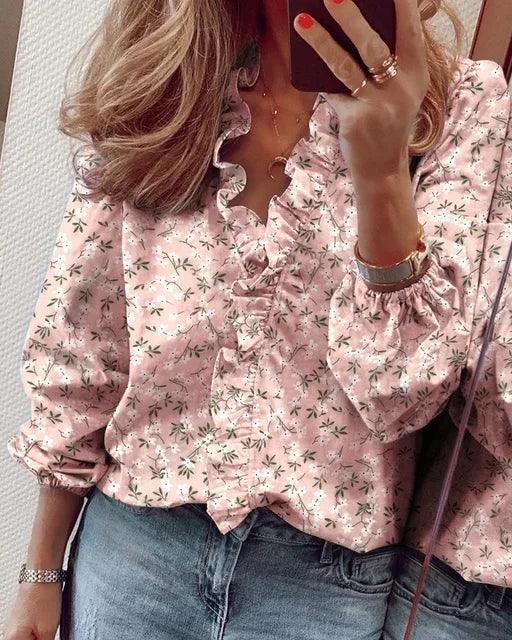 Lexi | Women's Short Sleeve Linen V-Neck Blouse