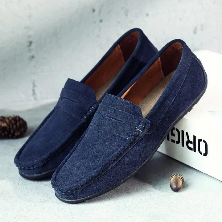 Torin | Men’s Classic Spring Suede Loafers with Penny Strap