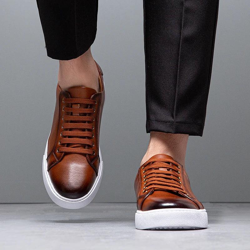 Edward | Formal Leather Men's Trainers with Lace-Up Design