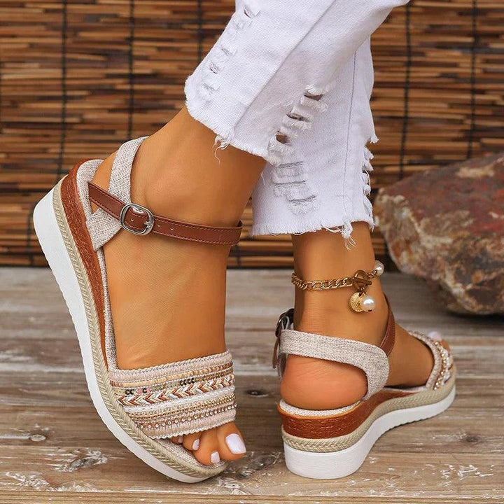 Barbara | Women's Sparkly Platform Wedge Sandals