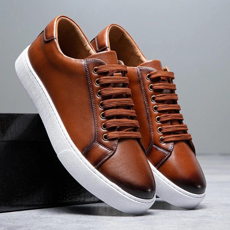 Edward | Formal Leather Men's Trainers with Lace-Up Design