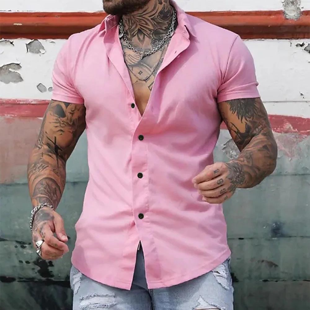 Men's Slim Fit Short Sleeve Casual Shirt