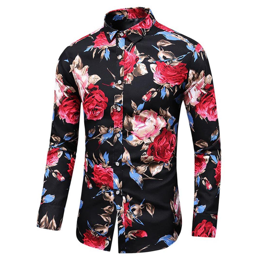 Men's Floral Long Sleeve Casual Shirt