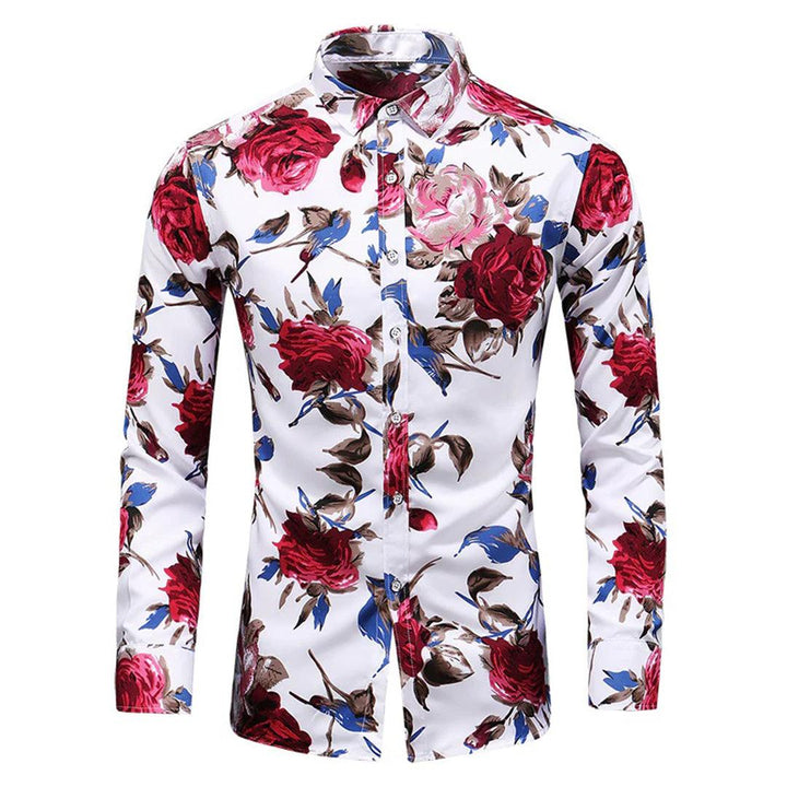 Men's Floral Long Sleeve Casual Shirt