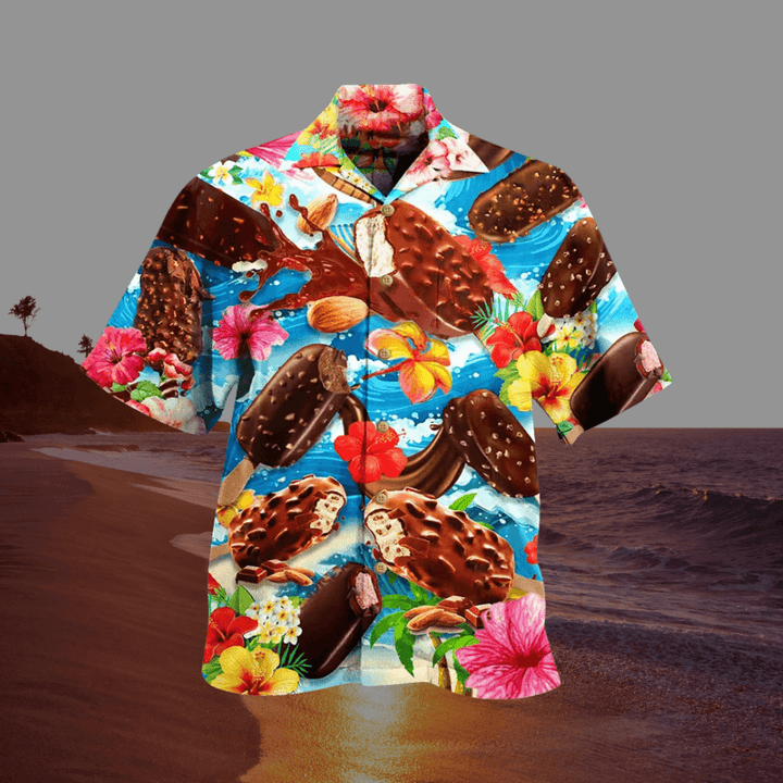 Barnaby | Men's Short Sleeve Hawaiian Shirt with Ice Cream Print