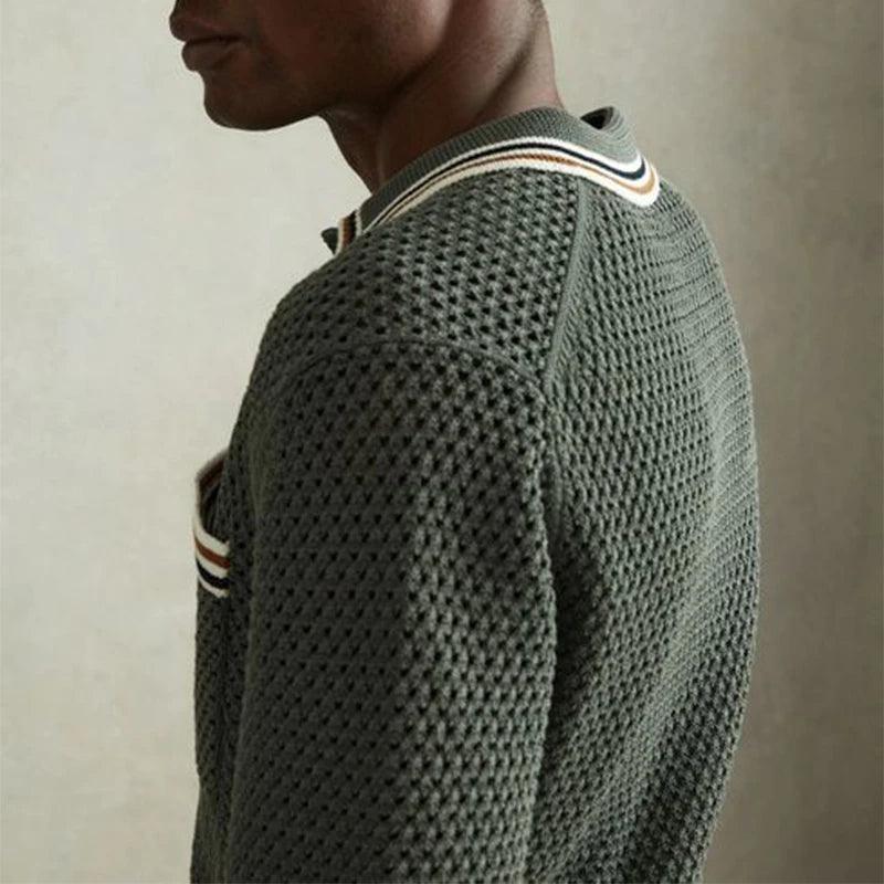 Vintage Men's Shirt – Breathable Hollow-Out Design for Casual Summer Outings