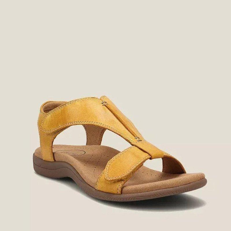 Carolyn | Women's T-Strap Vegan Leather Cushioned Sandals