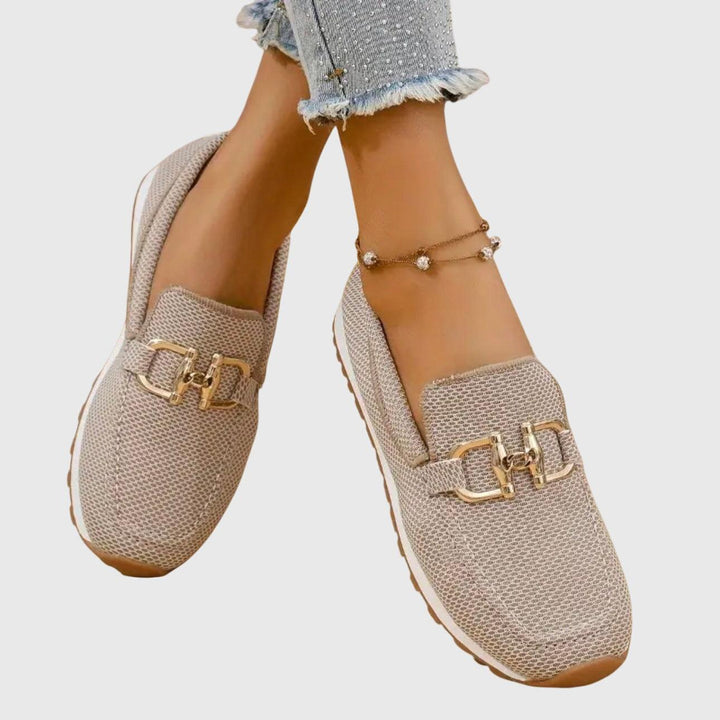 June | Women's Mesh Buckle Detail Slip-On Loafers