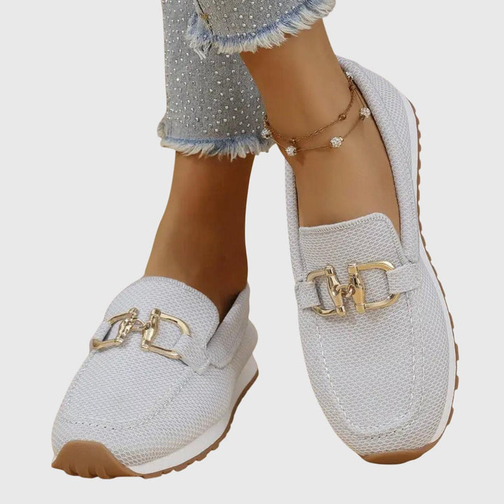 June | Women's Mesh Buckle Detail Slip-On Loafers