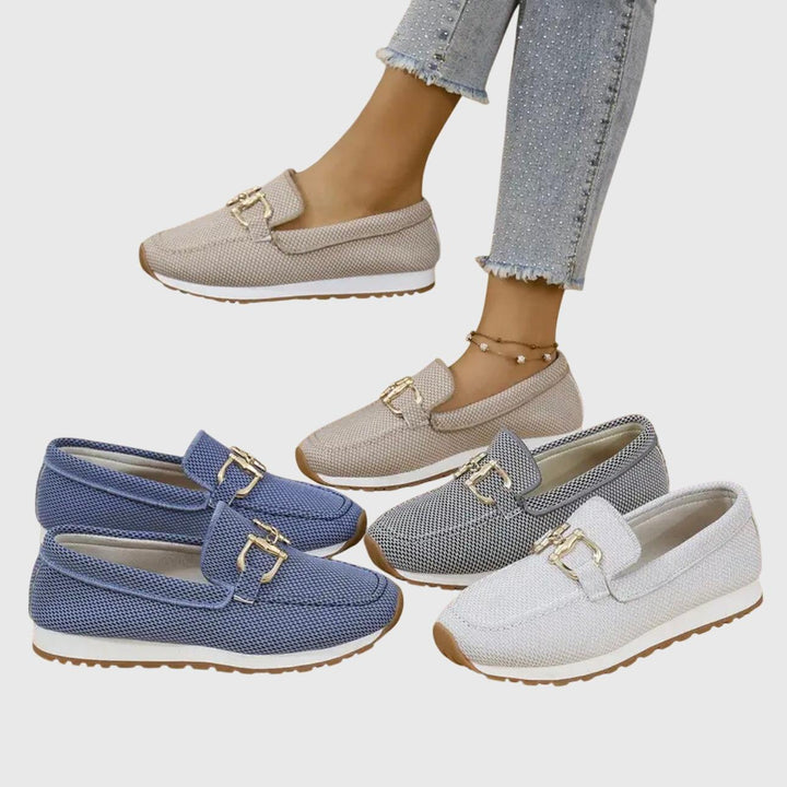 June | Women's Mesh Buckle Detail Slip-On Loafers