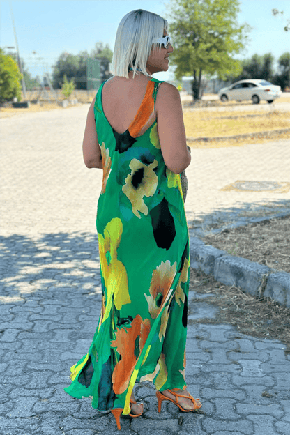Aurelia™ – Elegantes Blumenmuster-Maxikleid aus Chiffon und Seide