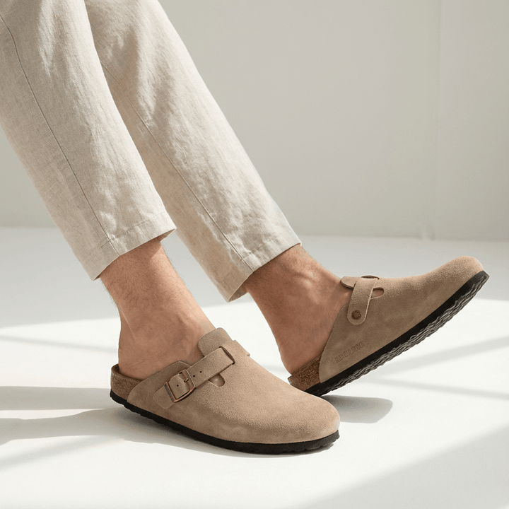 Max | Men’s Casual Suede Clog Mules with Buckle Strap