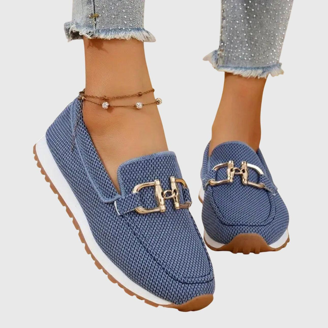 June | Women's Mesh Buckle Detail Slip-On Loafers