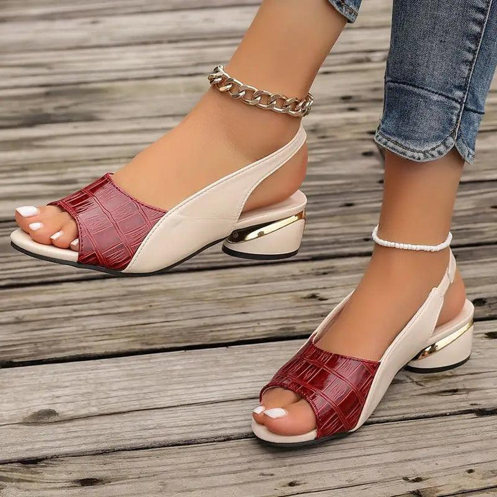 Melanie | Women's Closed Toe Sandals | Wedding Shoes with Low Block Heel