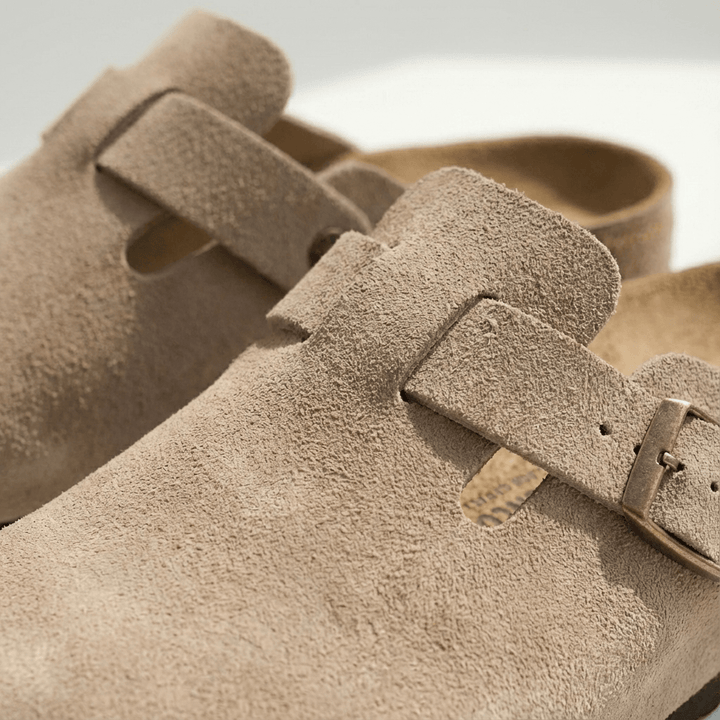 Max | Men’s Casual Suede Clog Mules with Buckle Strap