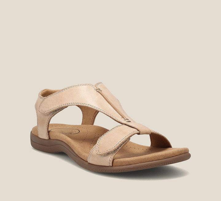 Carolyn | Women's T-Strap Vegan Leather Cushioned Sandals