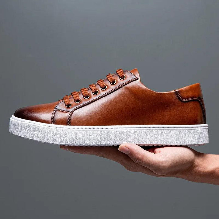 Edward | Formal Leather Men's Trainers with Lace-Up Design