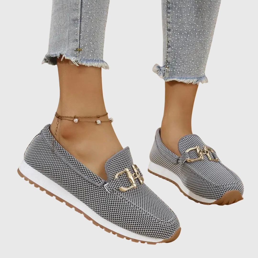 June | Women's Mesh Buckle Detail Slip-On Loafers