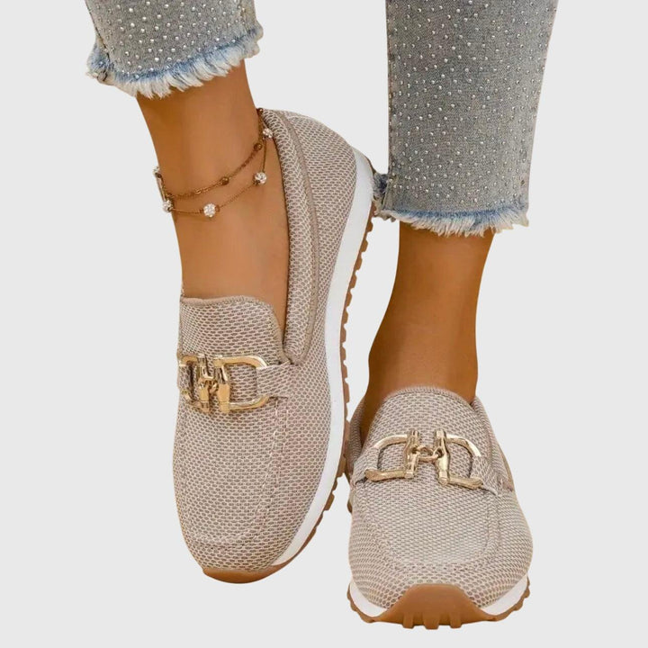 June | Women's Mesh Buckle Detail Slip-On Loafers