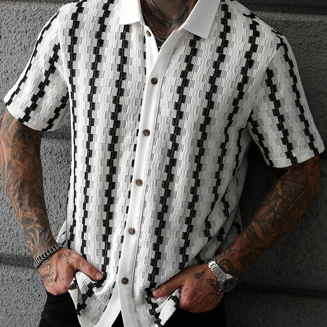 HARRINGTON OXFORD | STRIPED SHORT SLEEVE SHIRT FOR MEN
