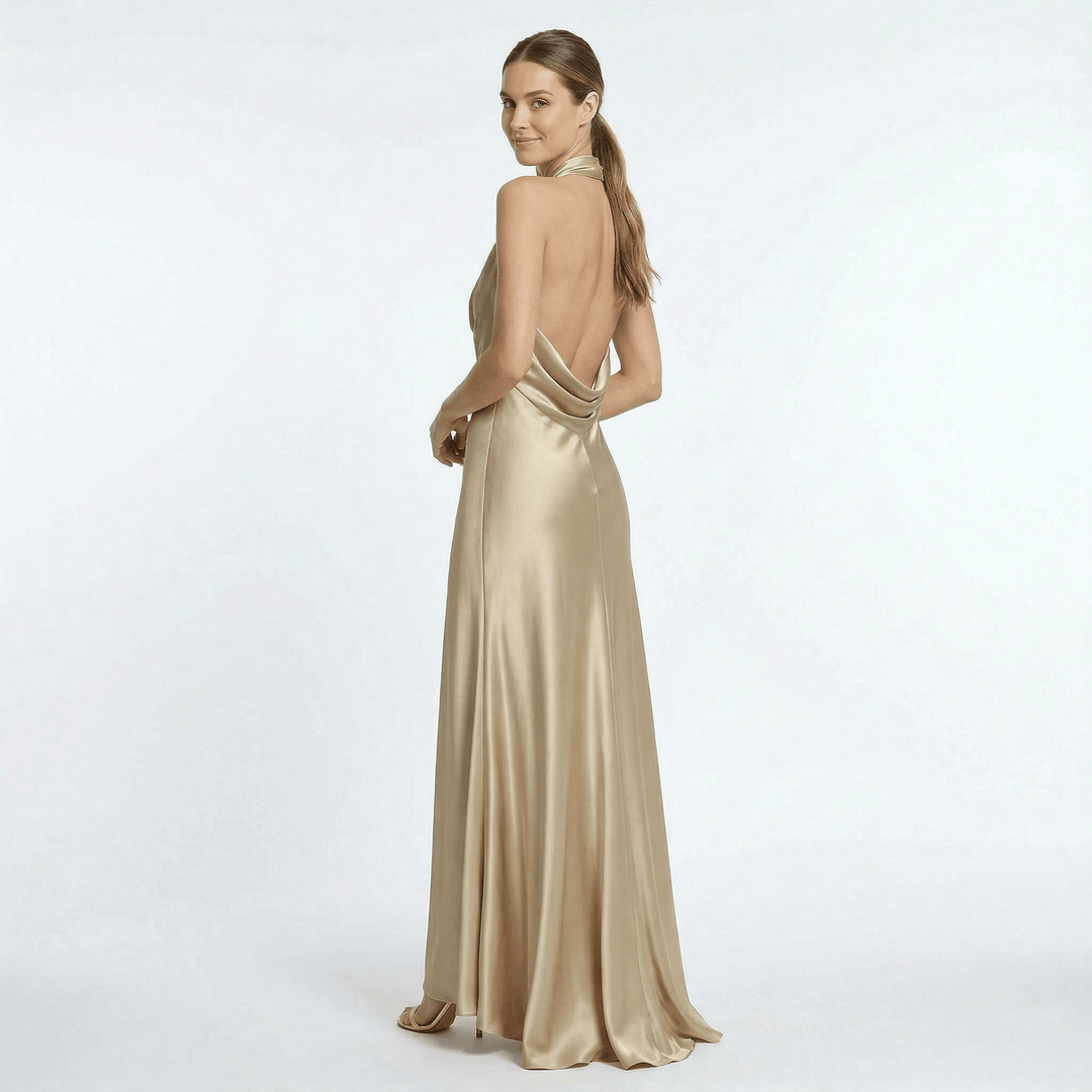 Birchbourne Halter Neck Satin Maxi Dress – Evening