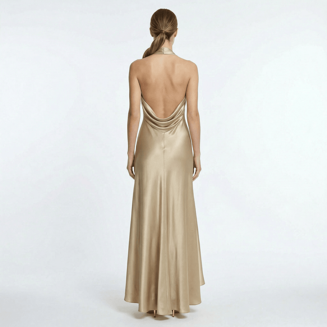 Birchbourne Halter Neck Satin Maxi Dress – Evening