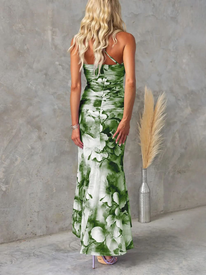 Women's Wedding Guest Floral One Shoulder Maxi Dress