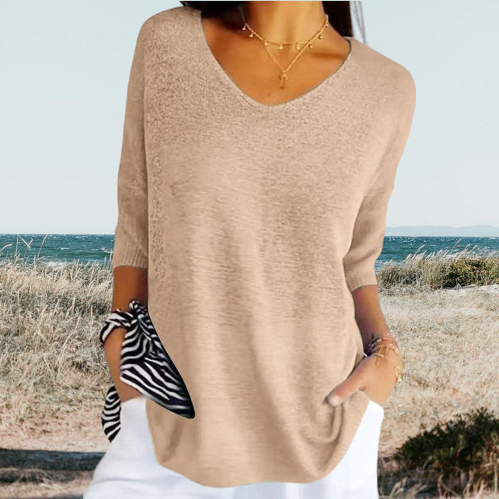 Lily | Women’s Short Sleeve V Neck Summer Blouse