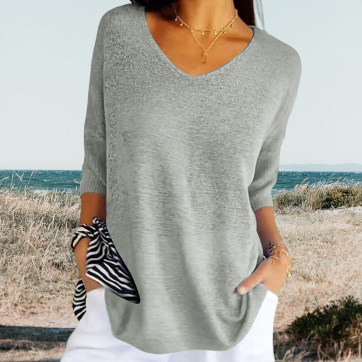 Lily | Women’s Short Sleeve V Neck Summer Blouse