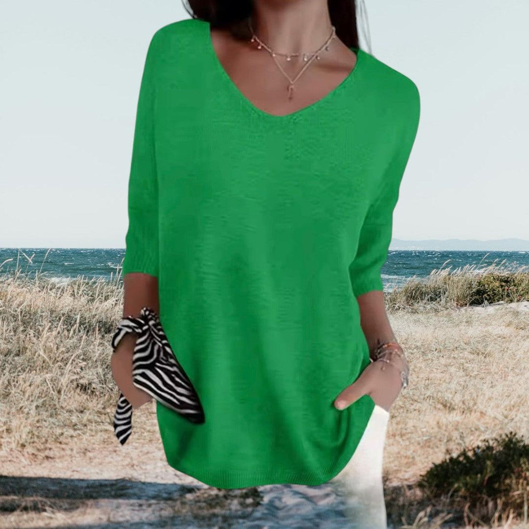 Lily | Women’s Short Sleeve V Neck Summer Blouse