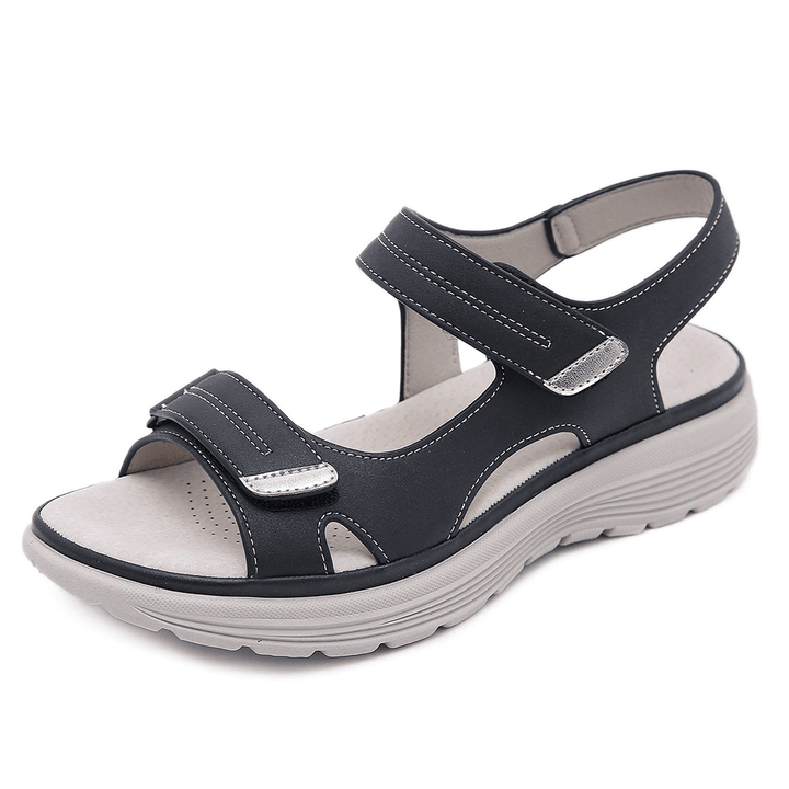 Women’s Black Sport Sandals – Adjustable Strap Comfort Walking Sandals for Summer Casual Vacation