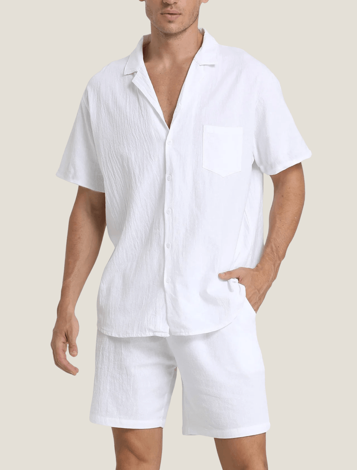 Men's Relaxed Short Sleeve Pocket Shirt and Shorts Set