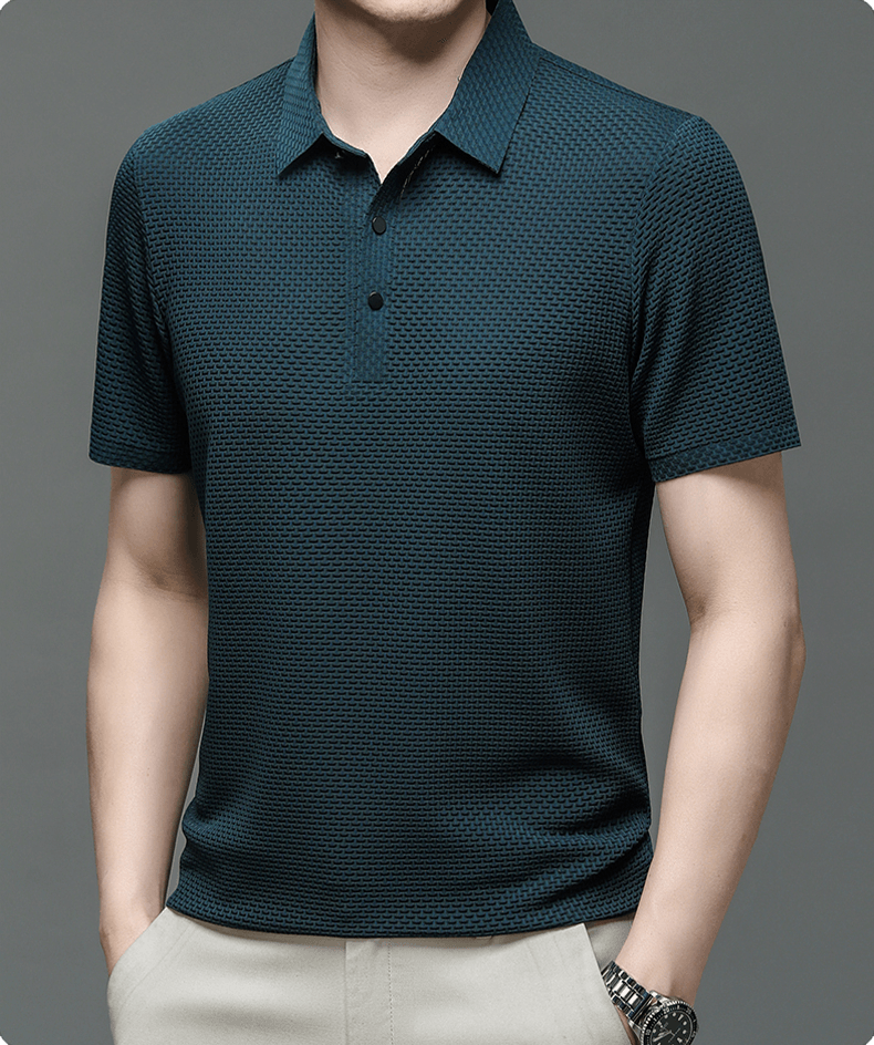 Charlie | Men’s Classic Summer Short Sleeve Textured Polo Shirt