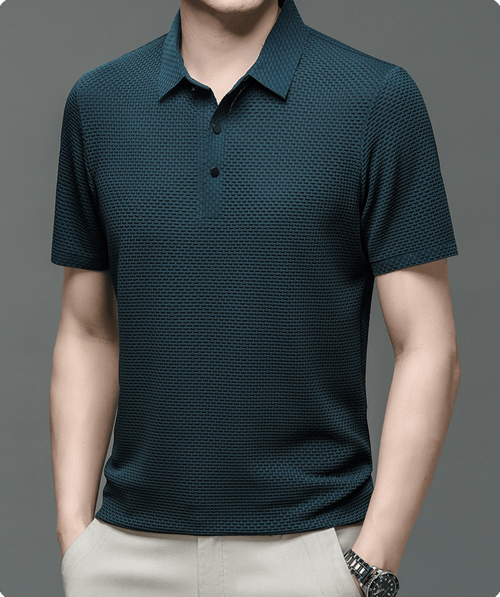 Charlie | Men’s Classic Summer Short Sleeve Textured Polo Shirt