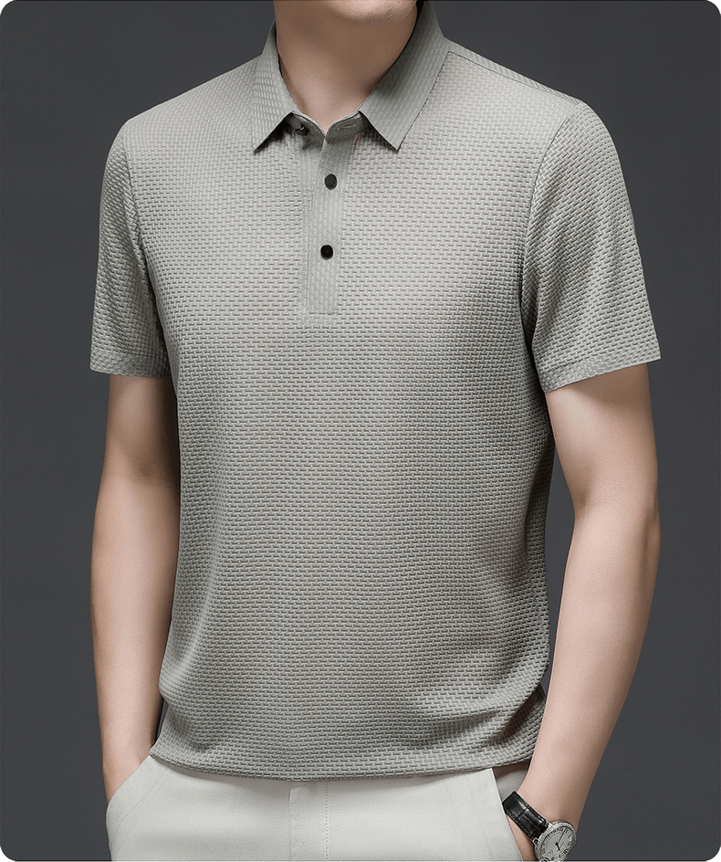 Charlie | Men’s Classic Summer Short Sleeve Textured Polo Shirt