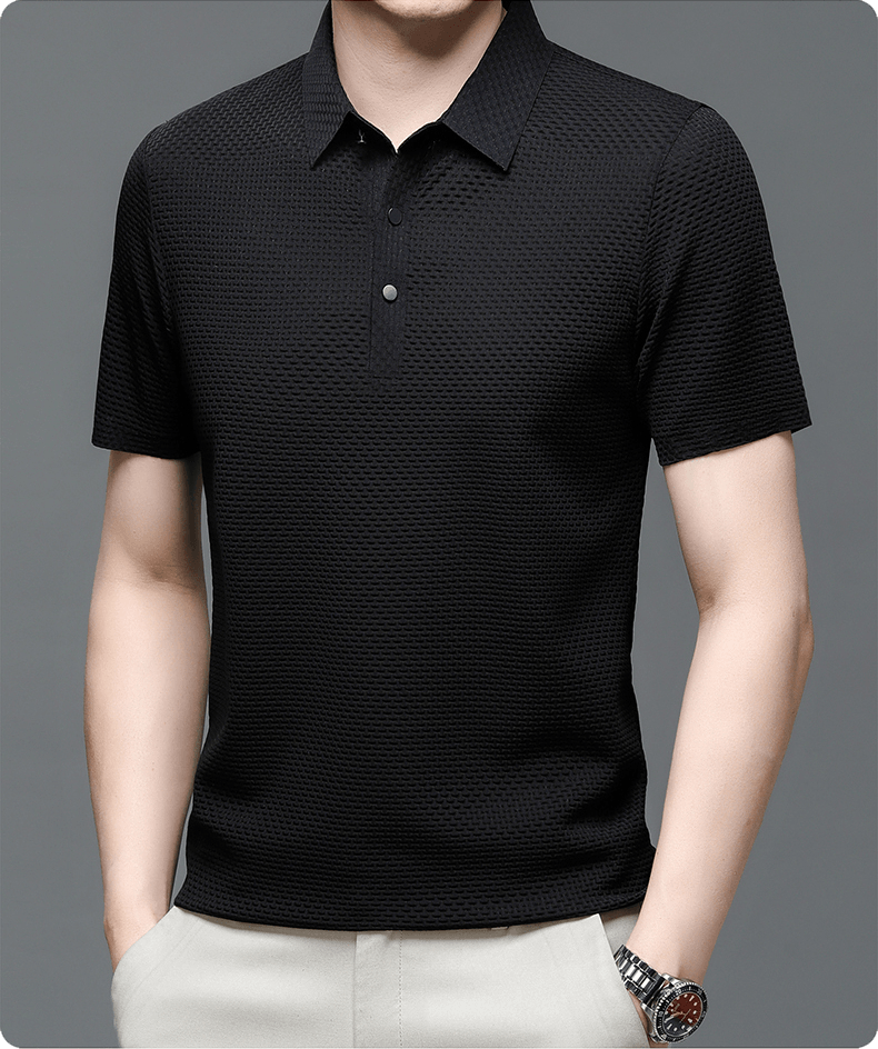 Charlie | Men’s Classic Summer Short Sleeve Textured Polo Shirt